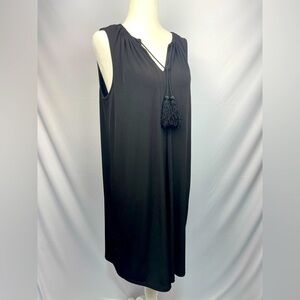 MICHAEL Michael Kors black sleeveless tassel front tie dress women’s M Michael